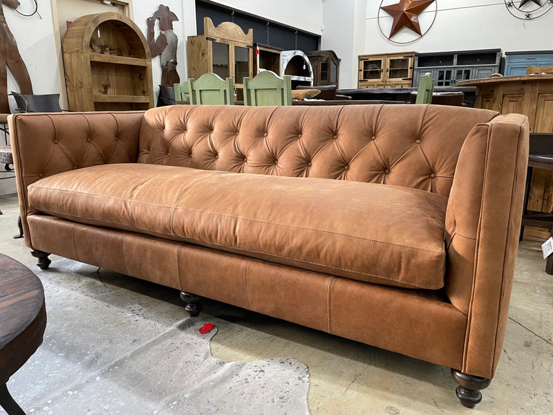 Leather Tufted Sofa Model 7771L10 by Mayo Furniture