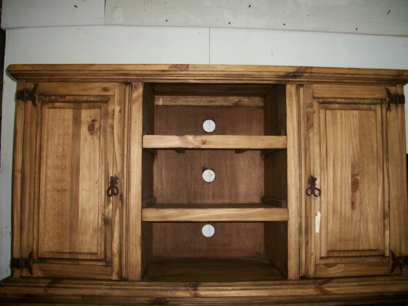 3-Drawer, 2 door Med Wood TV Stand