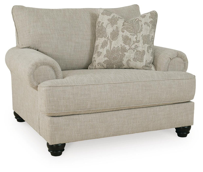 Ashley Furniture Asanti oversized chair with plush fabric, wide seat, and stylish design seen from an angled view.
