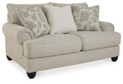 Ashley Furniture Asanti living room set featuring a sofa, loveseat, and armchair with plush cushions and modern design.