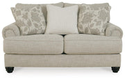 Ashley Furniture Asanti loveseat with plush fabric, shown from a head-on angle, featuring comfortable cushions and stylish design.