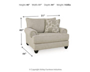 Large Asanti Oversized Chair by Ashley Furniture with plush fabric and modern design, perfect for a cozy living room.