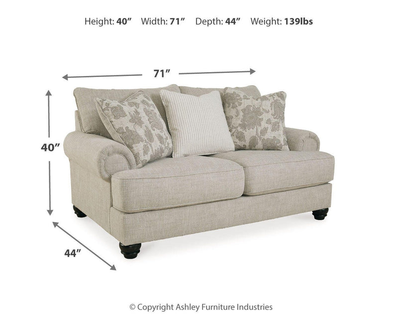 Ashley Furniture Asanti loveseat with plush fabric and stylish design, perfect for living room seating.