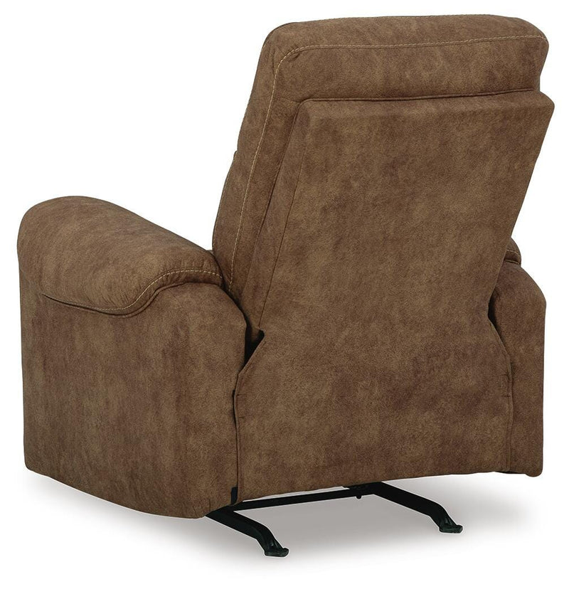Ashley Furniture Edenwold recliner with plush upholstery and a comfortable backrest, shown from the back in a modern living room setting.