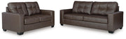 Ashley Furniture Barlin Mills living room set with sofa and armchair, featuring neutral upholstery and modern design.