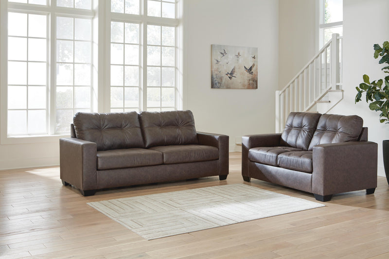 Ashley Furniture Barlin Mills living room set with plush sofas and matching armchair, stylish and comfortable for modern home decor