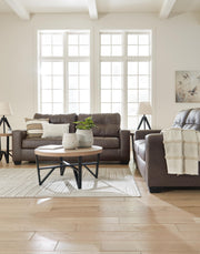 Ashley Furniture Barlin Mills living room set with sofa and armchair in modern fabric, stylish and comfortable for contemporary homes.