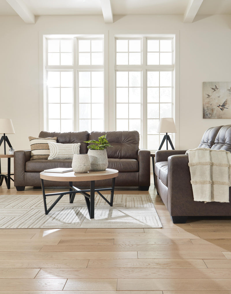 Ashley Furniture Barlin Mills living room set with sofa and armchair in modern fabric, stylish and comfortable for contemporary homes.