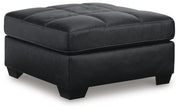 Ashley Furniture Barlin Mills oversized accent ottoman with plush fabric and modern design, shown from an angled view.