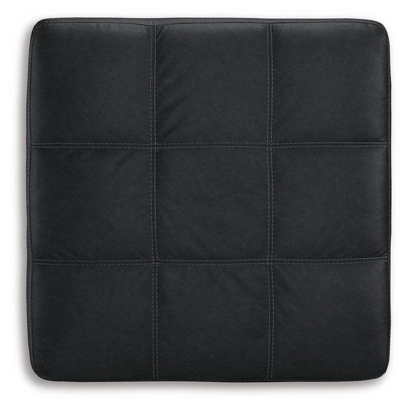 Ashley Furniture Barlin Mills oversized accent ottoman with plush fabric and tufted top, perfect for living room decor.