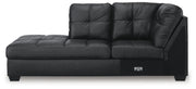 Ashley Furniture Barlin Mills sectional with chaise, featuring plush cushions and modern design in a cozy living room setting.