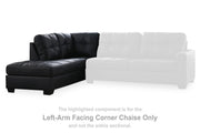 Ashley Furniture Barlin Mills sectional with chaise, showcasing plush fabric upholstery and modern design in a stylish living room setting.