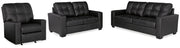 Ashley Furniture Barlin Mills living room set with sofa and armchair in a modern design, featuring neutral upholstery and wooden legs.