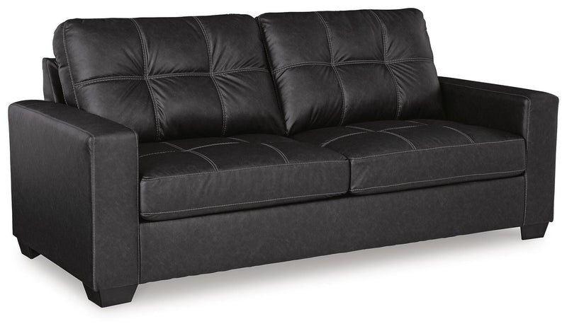 Ashley Furniture Barlin Mills living room set featuring a sectional sofa with plush cushions and neutral fabric in a modern design.