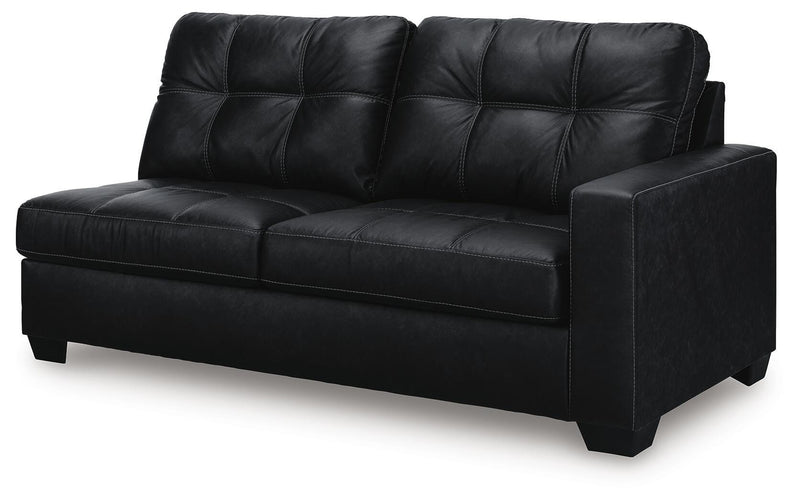 Ashley Furniture Barlin Mills sectional with chaise, showing a stylish L-shaped sofa with plush cushions and modern design.