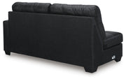 Ashley Furniture Barlin Mills sectional with chaise, showcasing a stylish sectional sofa from the back view.