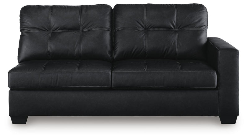 Ashley Furniture Barlin Mills sectional with chaise, showcasing a modern fabric sofa with plush cushions and a spacious design.