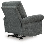 Ashley Furniture Aureta Power Lift Recliner shown from the back with plush upholstery and adjustable reclining features.