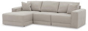 Ashley Furniture Next-Gen Gaucho sectional sofa with chaise, modern fabric upholstery and angled design in living room setting.