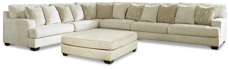 Ashley Furniture Rawcliffe living room set with sofa, loveseat, and armchair arranged in a cozy, modern design.