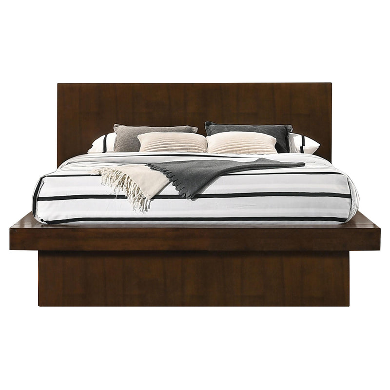 Jessica Eastern King & Queen Platform Bed with Rail Seating Cappuccino