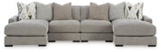 Ashley Furniture Aslan Court sectional sofa pit section with plush cushions and modern design, shown in a cozy living room setting.