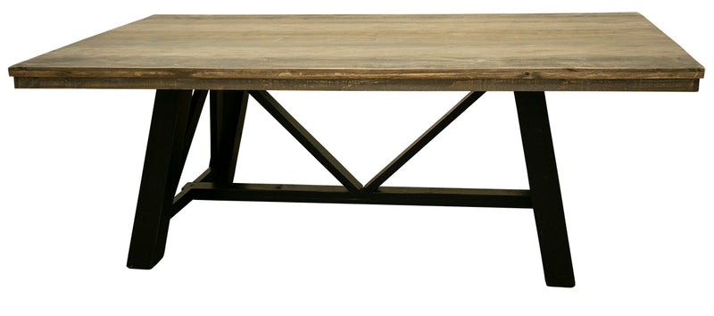 Loft Brown Dining Table by International Furniture Direct, showcasing a sturdy wooden table with a natural brown finish and modern design.