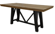 Brown loft-style counter height dining table by International Furniture Direct with a sturdy wooden design.