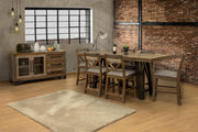 Loft brown counter height dining table by International Furniture Direct, featuring a sturdy wood design and modern style.