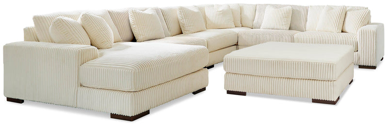 Ashley Furniture Lindyn living room set with a sofa, loveseat, and matching chairs arranged in a modern, stylish living space.