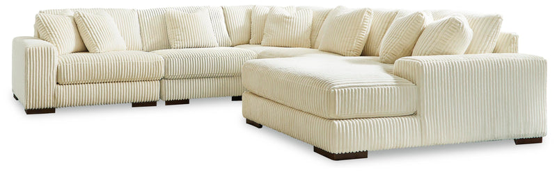 Ashley Furniture Lindyn sectional with chaise, featuring plush upholstery and modern design, shown in a stylish living room setting.