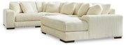 Ashley Furniture Lindyn sectional with chaise, featuring plush fabric, modern design, and multiple seating areas in a stylish living room setup.