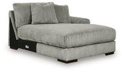 Ashley Furniture Lindyn sectional with chaise, shown from an angled view, featuring plush cushions and modern design.