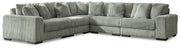 Ashley Furniture Lindyn living room set with sofa and loveseat in neutral fabric, modern design with plush cushions.