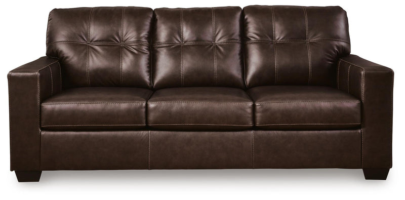 Ashley Furniture Santorine sofa with plush cushions and neutral upholstery, shown from a front head-on view.