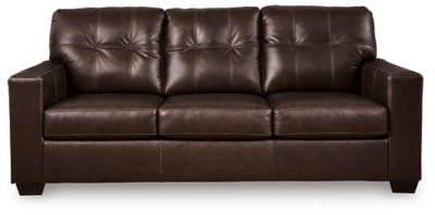 Ashley Furniture Santorine sofa with plush cushions and neutral upholstery, shown from a front head-on view.