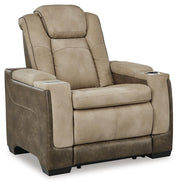 Ashley Furniture Next-Gen DuraPella Power Recliner, closed view showing plush upholstery and sleek design from a side angle.