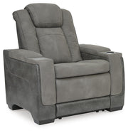 Next-Gen DuraPella Power Recliner by Ashley Furniture, showing a closed, plush upholstered recliner with a sleek modern design.