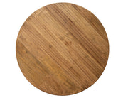 Round Tulum dining table by International Furniture Direct with a rustic wood finish, ideal for modern farmhouse dining rooms.
