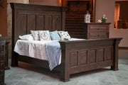 California King bed in Terra Brown finish by International Furniture Direct, showcasing the sturdy wooden frame and elegant design.