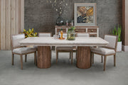 Rustic Sahara Dining Table by International Furniture Direct featuring a wooden surface and sturdy legs in a natural finish.