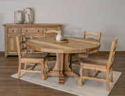 Marquez round dining table by International Furniture Direct, featuring a wooden surface and sturdy legs, ideal for kitchen or dining room.