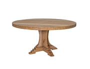 Marquez round dining table by International Furniture Direct with wood finish and sturdy legs, ideal for dining rooms.