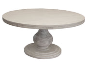 International Furniture Direct Bonanza Ivory round dining table with wooden legs, stylish and elegant for modern dining rooms.
