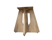 Natural Parota round dining table by International Furniture Direct featuring a smooth wooden surface and sturdy pedestal base.