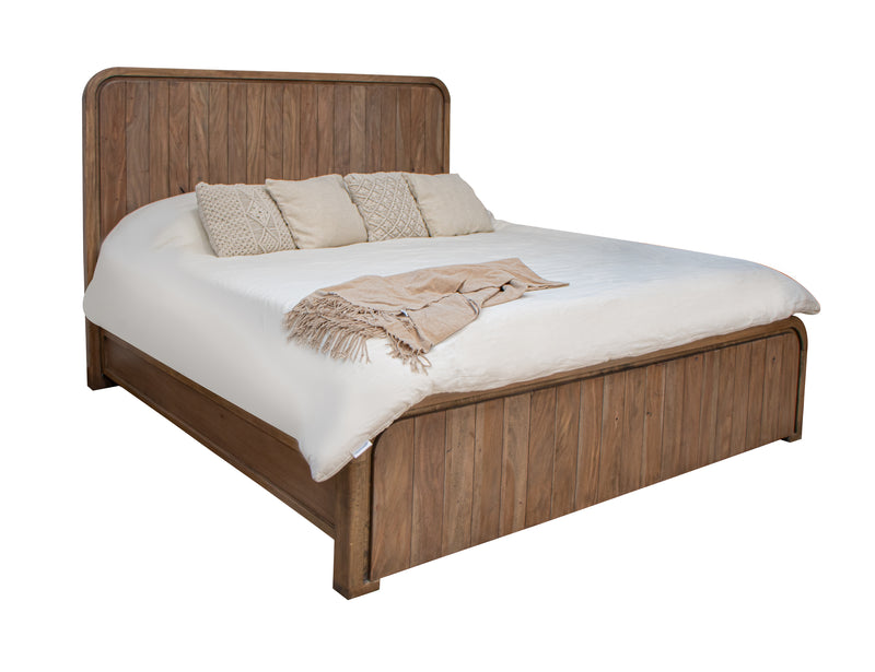 Mezquite Queen Bed by International Furniture Direct with a rustic wooden frame and elegant headboard design.
