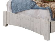 White king-sized bed from International Furniture Direct with a rustic wooden frame and classic design.