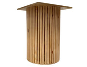 Giza round dining table by International Furniture Direct with a wood finish, shown in a modern dining room setting.