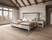 Stone Queen Bed by International Furniture Direct featuring a rustic stone finish and elegant bed frame design.