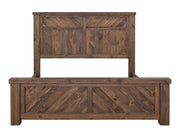 Queen bed from International Furniture Direct's Dutton collection with a wooden frame and classic design.